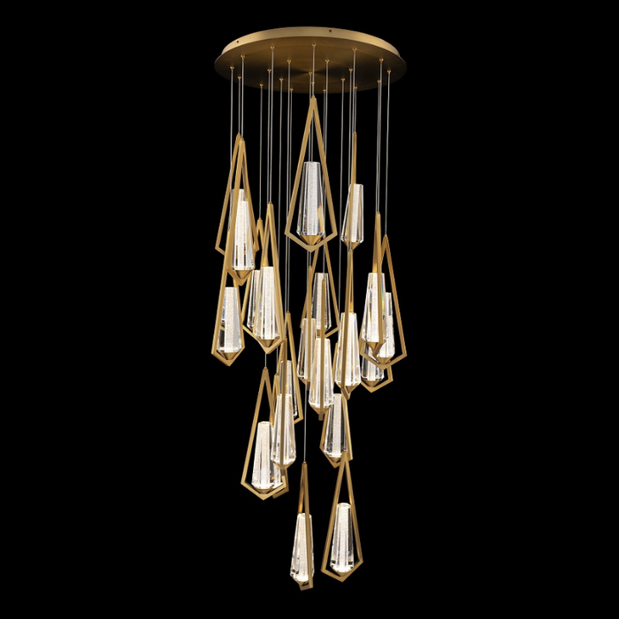 Schonbek Beyond BPD66221 Devotion 21-lt 26" LED Pendant, CCT Selectable - Aged Brass