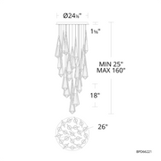 Schonbek Beyond BPD66221 Devotion 21-lt 26" LED Pendant, CCT Selectable