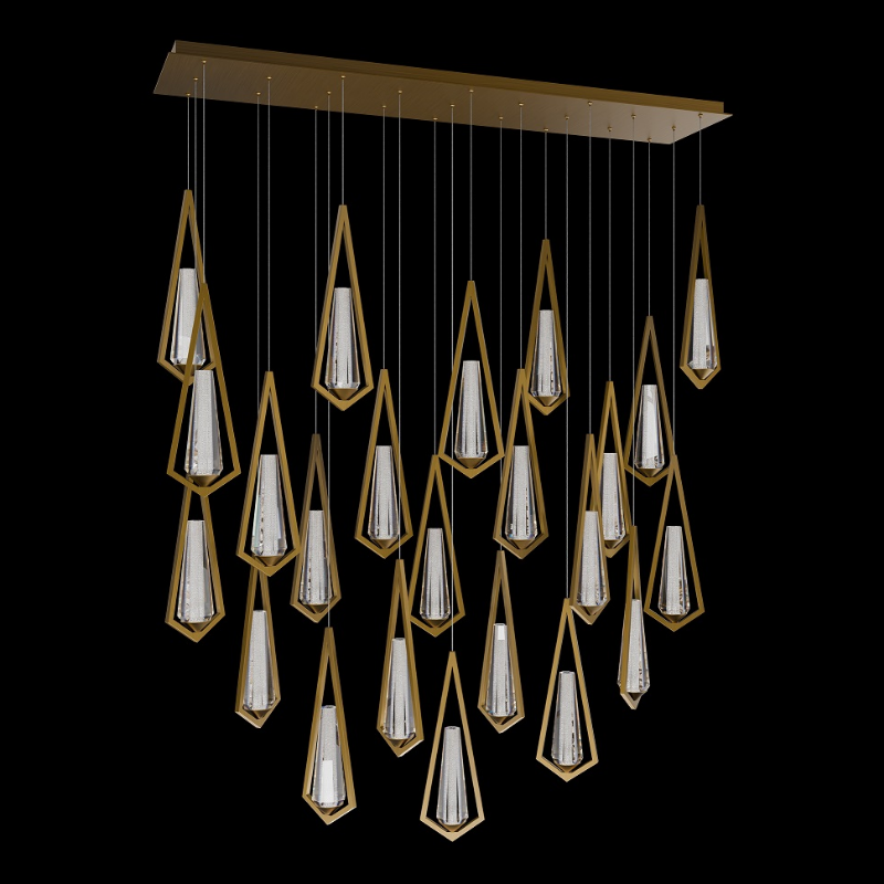 Schonbek Beyond BPD66223L Devotion 23-lt 53" LED Pendant, CCT Selectable - Aged Brass