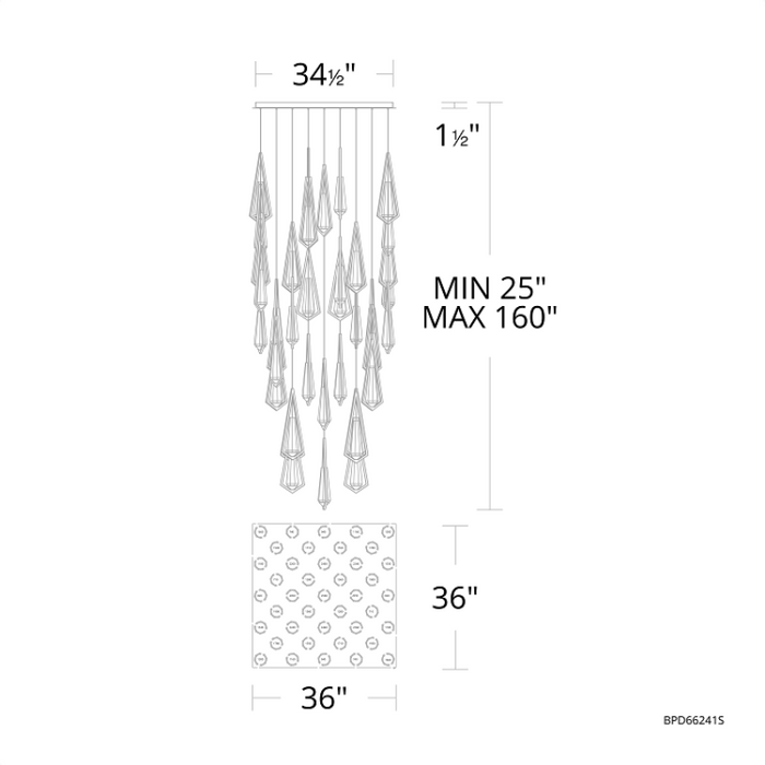 Schonbek Beyond BPD66241S Devotion 41-lt 36" LED Pendant, CCT Selectable