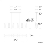 Schonbek Beyond BPD66247 Devotion 6-lt 47" LED Pendant, CCT Selectable