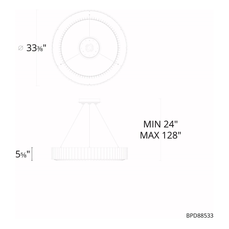 Schonbek Beyond BPD88533 Andean 1-lt 33" LED Pendant, CCT Selectable