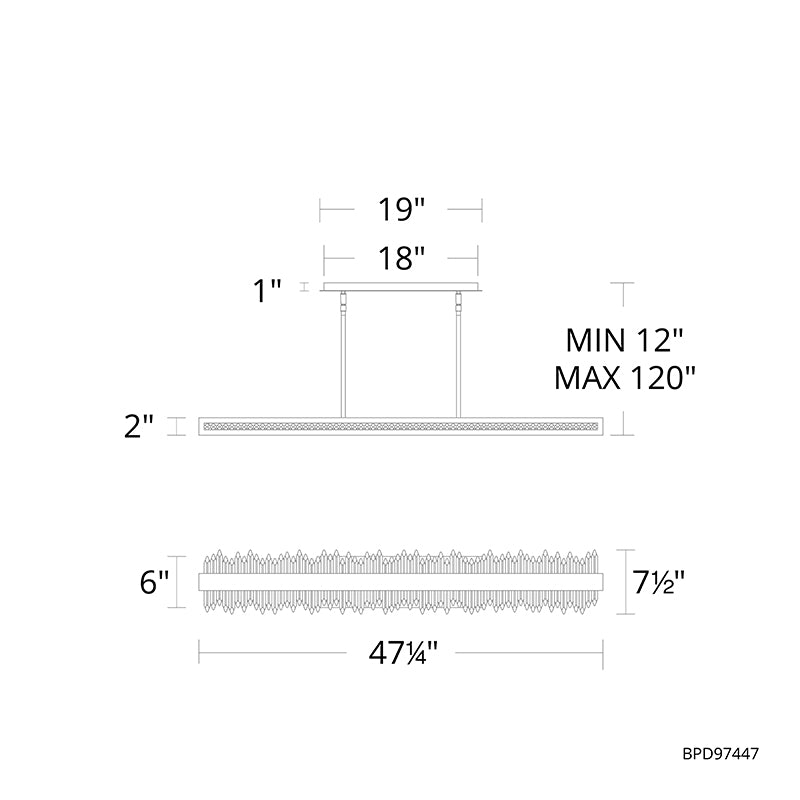 Schonbek Beyond BPD97447 Frozen 47" LED Pendant