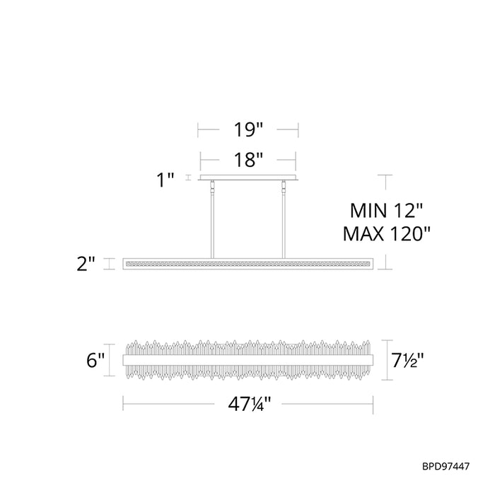 Schonbek Beyond BPD97447 Frozen 47" LED Pendant