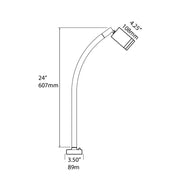 Focus Industries BQCD03 Series Threaded Cylinder 7W LED BBQ Light with Commercial Deck Base