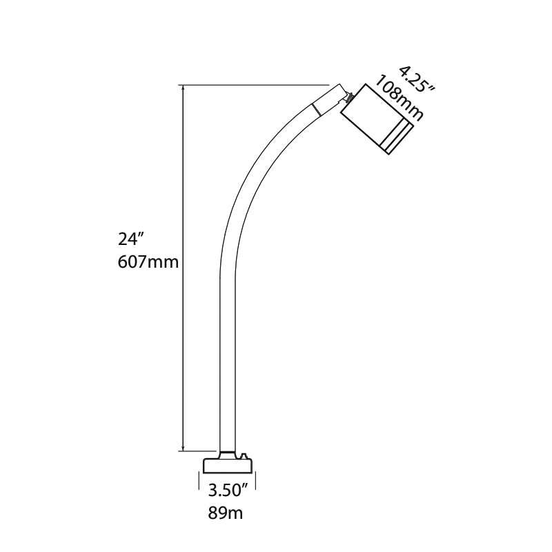 Focus Industries BQCD03 Series Threaded Cylinder 7W LED BBQ Light with Commercial Deck Base