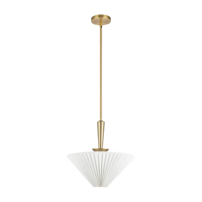 Alora Mood PD497016 Bridgette 1-lt 16" Pendant - Brushed Gold/Folded White