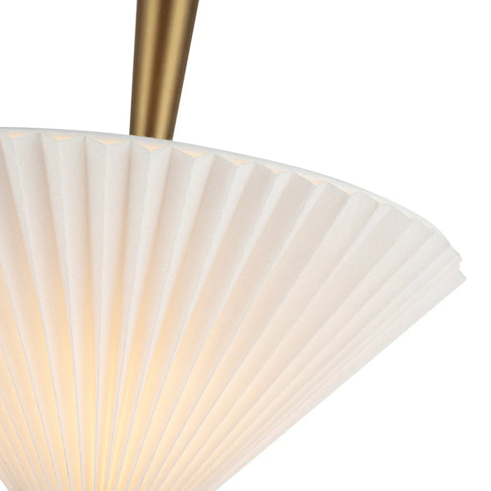 Alora Mood PD497016 Bridgette 1-lt 16" Pendant - Brushed Gold/Folded White
