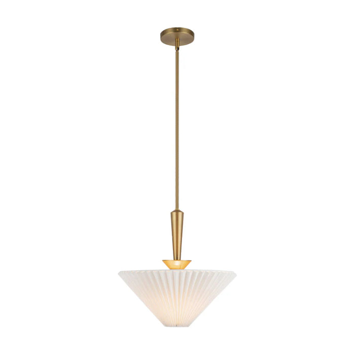 Alora Mood PD497016 Bridgette 1-lt 16" Pendant - Brushed Gold/Folded White