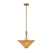 Alora Mood PD497016 Bridgette 1-lt 16" Pendant - Brushed Gold/Rattan