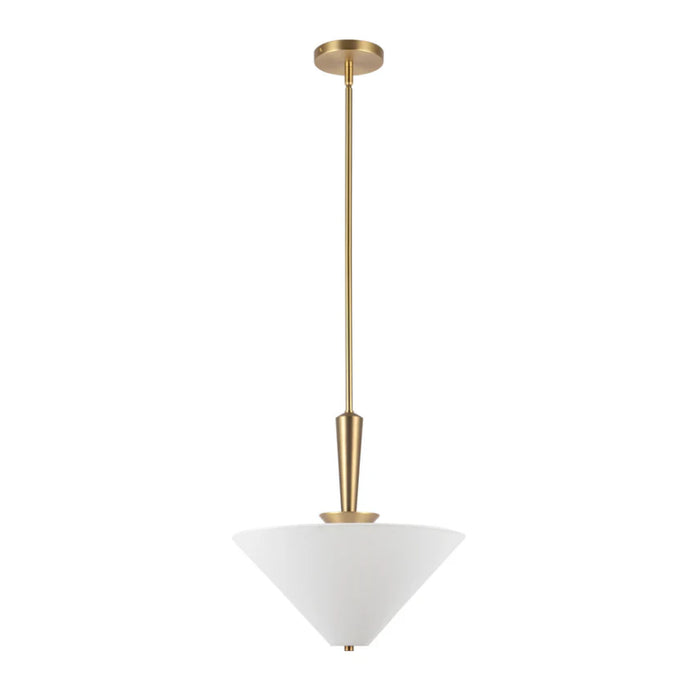 Alora Mood PD497016 Bridgette 1-lt 16" Pendant - Brushed Gold/White Linen