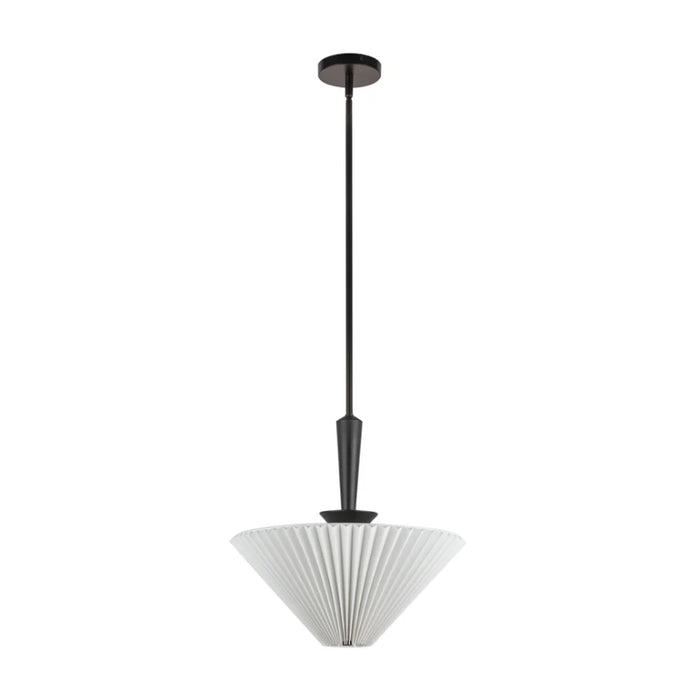 Alora Mood PD497016 Bridgette 1-lt 16" Pendant - Matte Black/Folded White