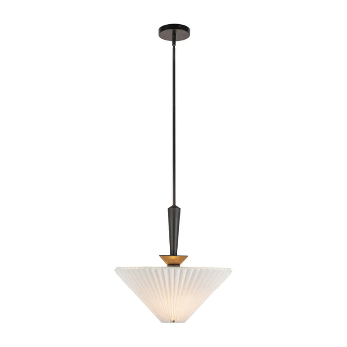 Alora Mood PD497016 Bridgette 1-lt 16" Pendant - Matte Black/Folded White