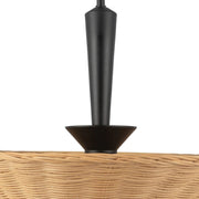 Alora Mood PD497016 Bridgette 1-lt 16" Pendant - Matte Black/Rattan