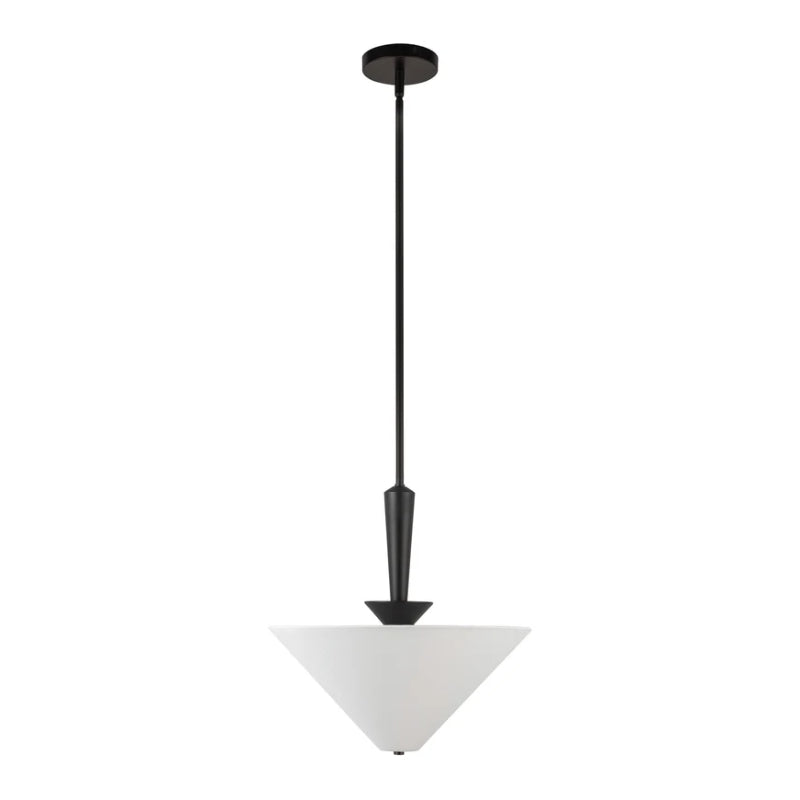 Alora Mood PD497016 Bridgette 1-lt 16" Pendant - Matte Black/White Linen