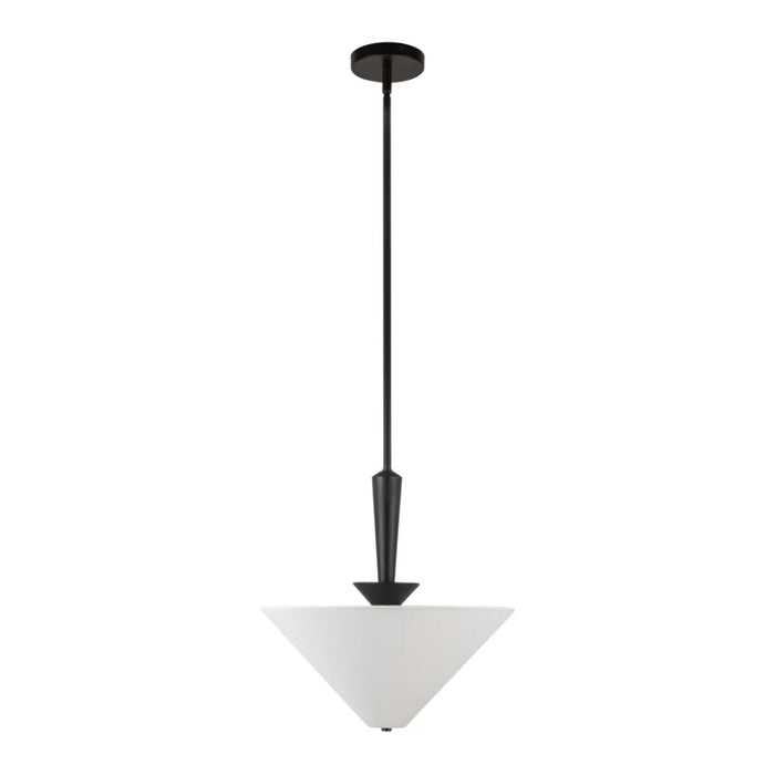 Alora Mood PD497016 Bridgette 1-lt 16" Pendant - Matte Black/White Linen
