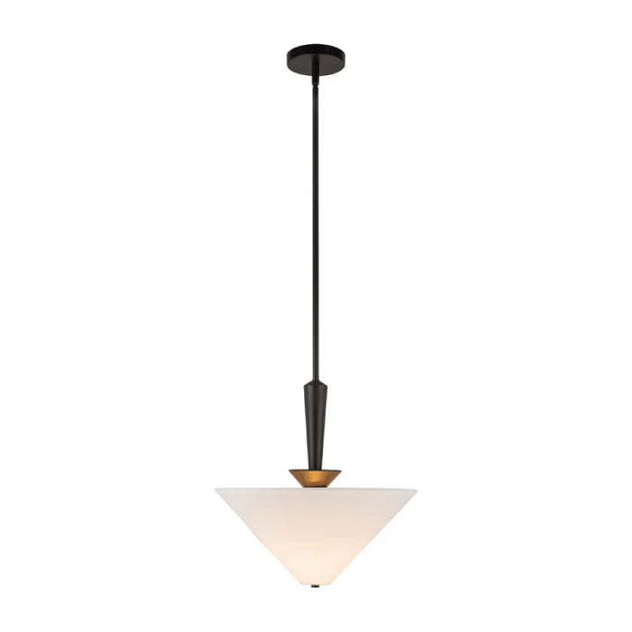 Alora Mood PD497016 Bridgette 1-lt 16" Pendant - Matte Black/White Linen