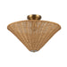 Alora Mood SF497016 Bridgette 1-lt 16" Semi-Flush Mount - Brushed Gold/Rattan