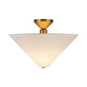 Alora Mood SF497016 Bridgette 1-lt 16" Semi-Flush Mount - Brushed Gold/White Linen