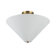 Alora Mood SF497016 Bridgette 1-lt 16" Semi-Flush Mount - Brushed Gold/White Linen