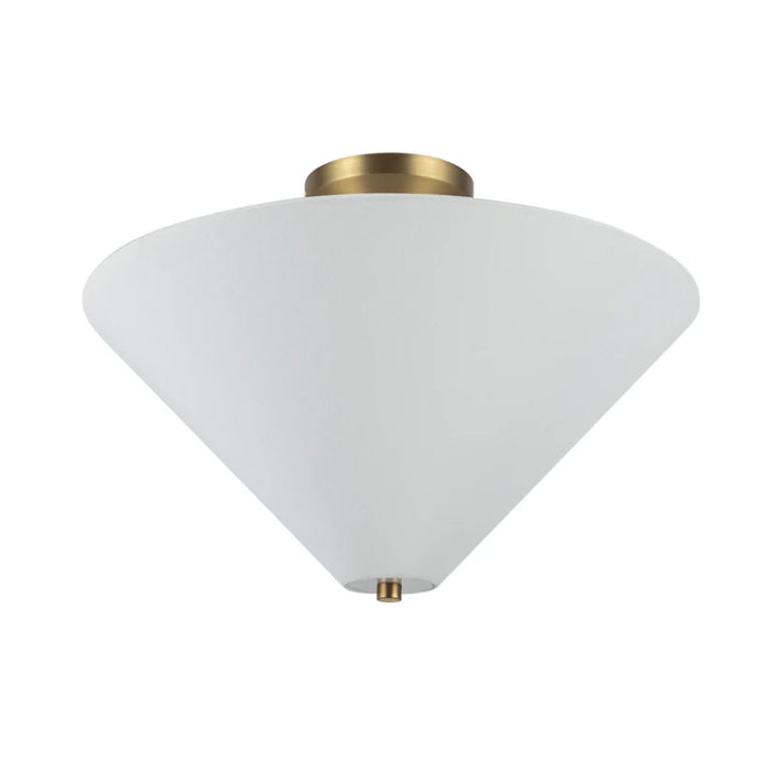 Alora Mood SF497016 Bridgette 1-lt 16" Semi-Flush Mount - Brushed Gold/White Linen