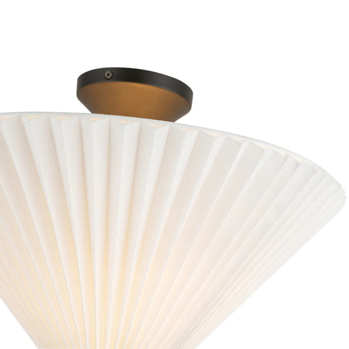 Alora Mood SF497016 Bridgette 1-lt 16" Semi-Flush Mount - Matte Black/Folded White