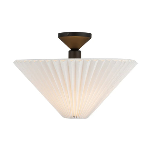Alora Mood SF497016 Bridgette 1-lt 16" Semi-Flush Mount - Matte Black/Folded White