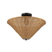 Alora Mood SF497016 Bridgette 1-lt 16" Semi-Flush Mount - Matte Black/Rattan