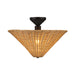 Alora Mood SF497016 Bridgette 1-lt 16" Semi-Flush Mount - Matte Black/Rattan