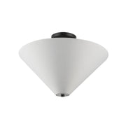 Alora Mood SF497016 Bridgette 1-lt 16" Semi-Flush Mount - Matte Black/White Linen