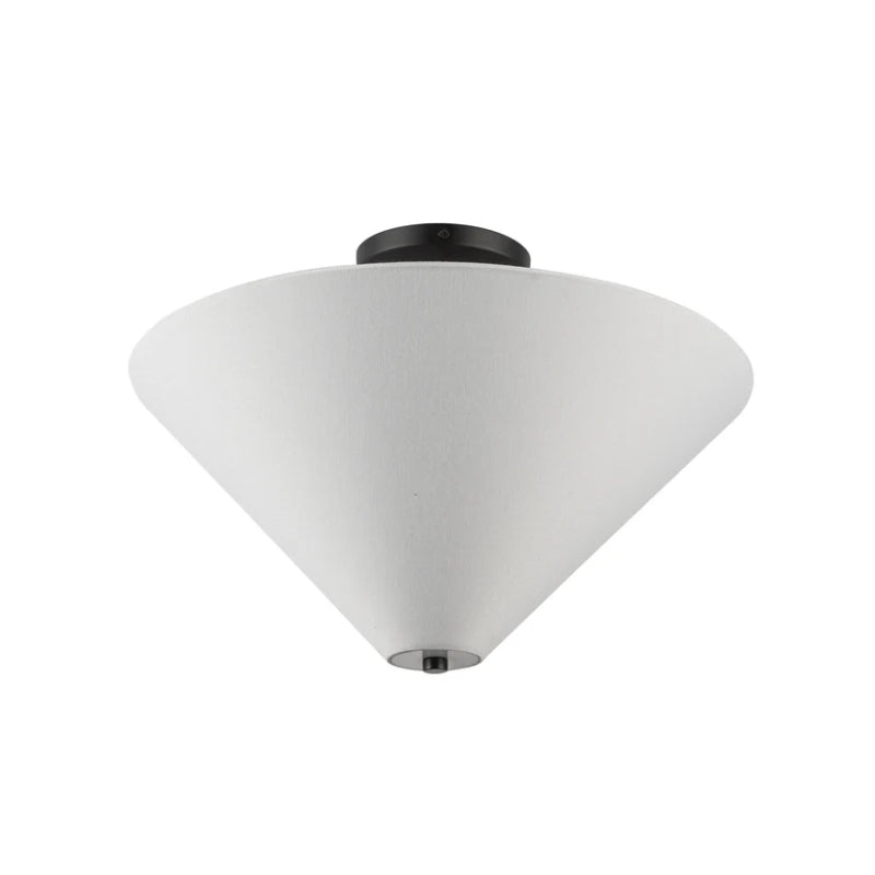Alora Mood SF497016 Bridgette 1-lt 16" Semi-Flush Mount - Matte Black/White Linen