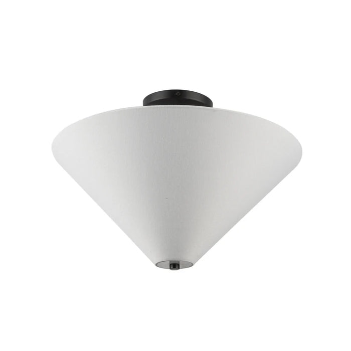 Alora Mood SF497016 Bridgette 1-lt 16" Semi-Flush Mount - Matte Black/White Linen