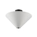 Alora Mood SF497016 Bridgette 1-lt 16" Semi-Flush Mount - Matte Black/White Linen