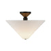 Alora Mood SF497016 Bridgette 1-lt 16" Semi-Flush Mount - Matte Black/White Linen