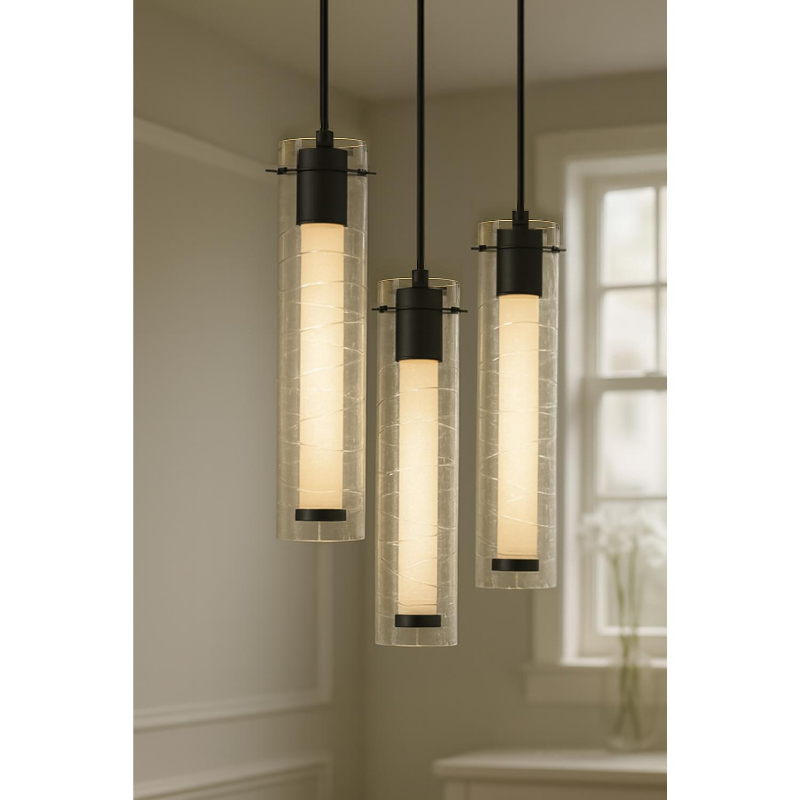 AFX BRIP04LAJUD Bari 3-lt 18" LED Round Pendant - Satin Nickel