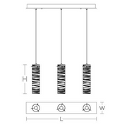 AFX BRIP04LAJUD Bari 3-lt 36" LED Linear Pendant