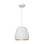AFX BRXP10MB Bronx 1-lt 10" Pendant - White/Gold