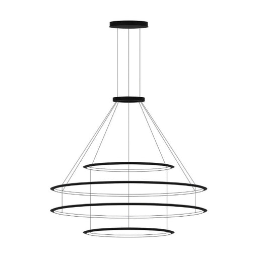 Bover Circular S/4L 4-lt 82" LED Pendant, Inward Light-Black