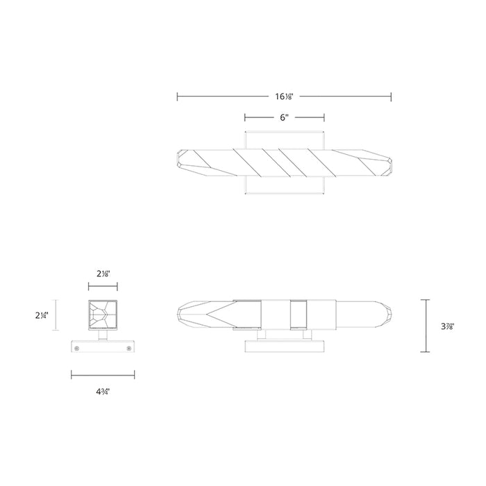 Schonbek Beyond BWS18516 Traverse 1-lt 16" Tall LED Wall Sconce, 4CCT Selectable
