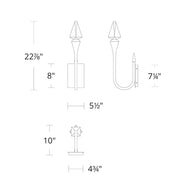Schonbek Beyond BWS25523 Plumeria 23" Tall LED Wall Sconce, 4CCT Selectable