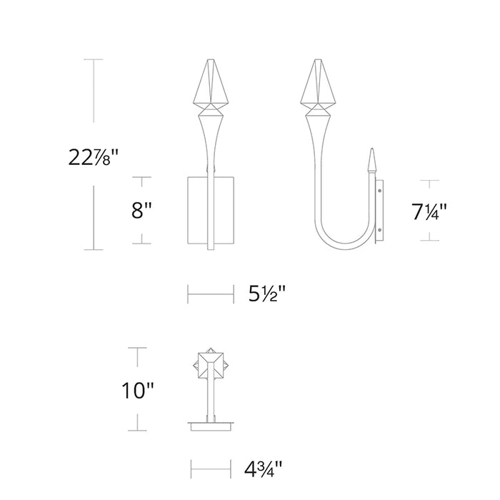 Schonbek Beyond BWS25523 Plumeria 23" Tall LED Wall Sconce, 4CCT Selectable