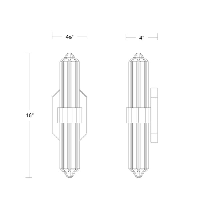 Schonbek Beyond BWS40516 Silo 16" Tall LED Wall Sconce, 4CCT Selectable