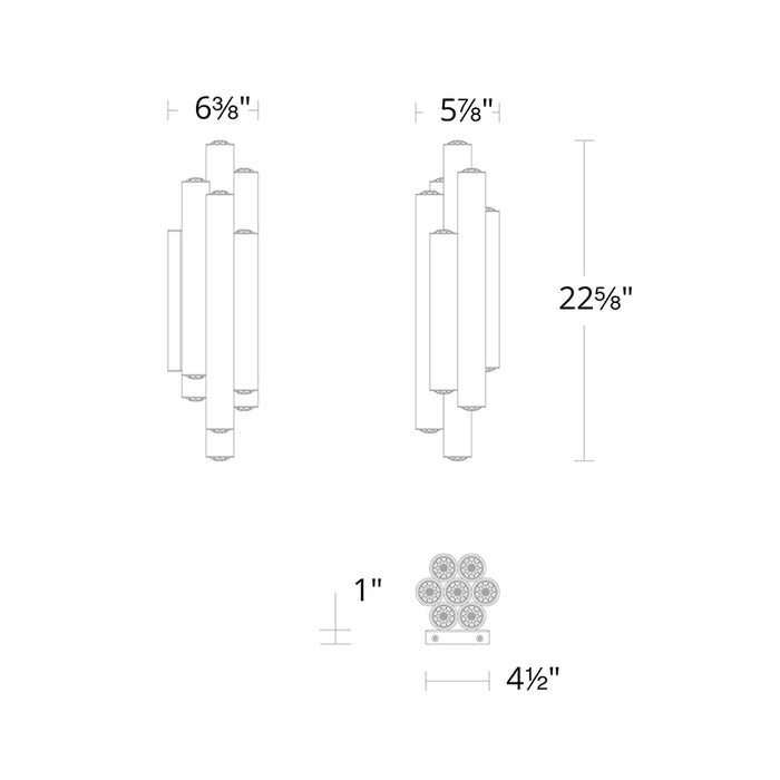 Schonbek Beyond BWS41522 Tamara 22" Tall LED Wall Sconce, 4CCT Selectable