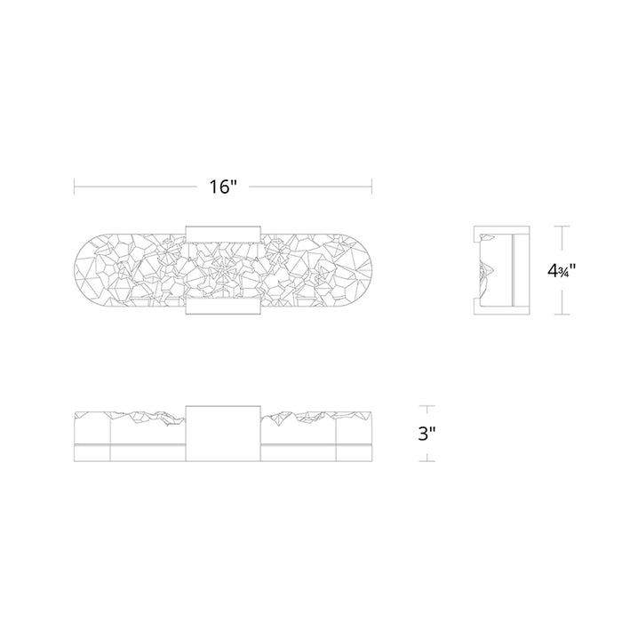 Schonbek Beyond BWS96416 Bramble 16" LED Wall Sconce, 4CCT Selectable