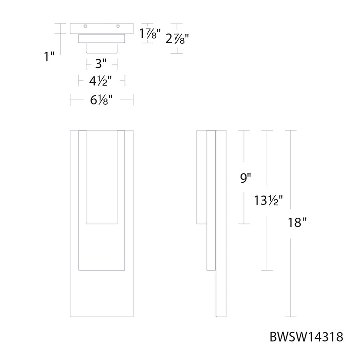 Schonbek Beyond BWSW14318 Vail 18" Tall LED Outdoor Wall Light