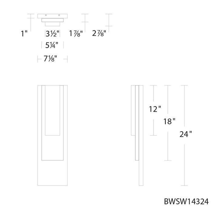 Schonbek Beyond BWSW14324 Vail 24" Tall LED Outdoor Wall Light