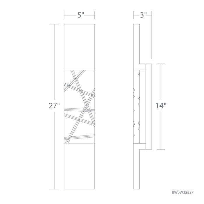 Schonbek Beyond BWSW32327 Glacier 27" Tall LED Outdoor Wall Light