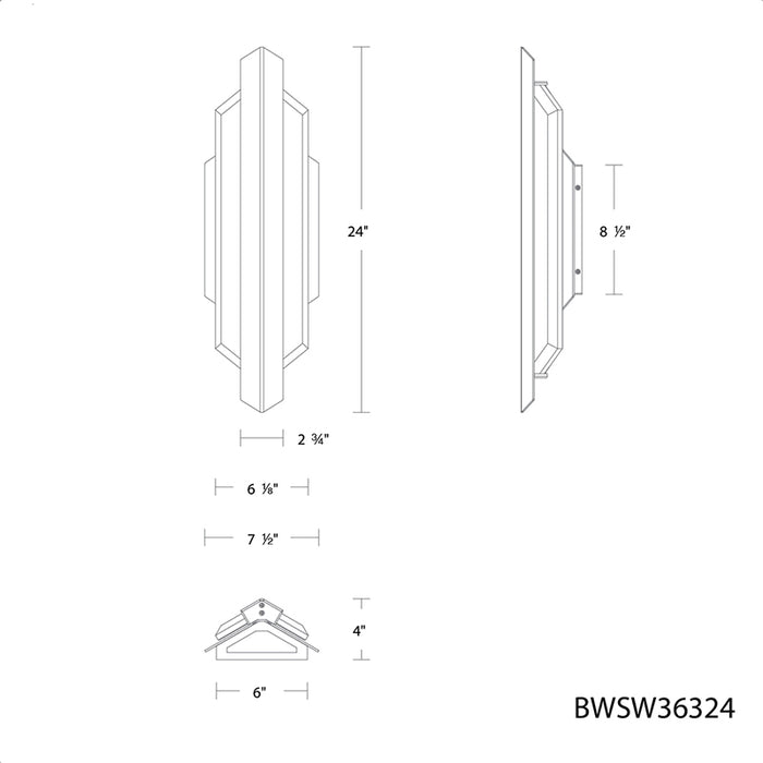 Schonbek Beyond BWSW36324 Vesta 24" Tall LED Outdoor Wall Light