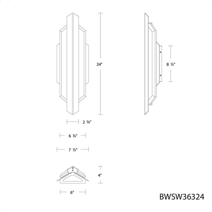 Schonbek Beyond BWSW36324 Vesta 24" Tall LED Outdoor Wall Light
