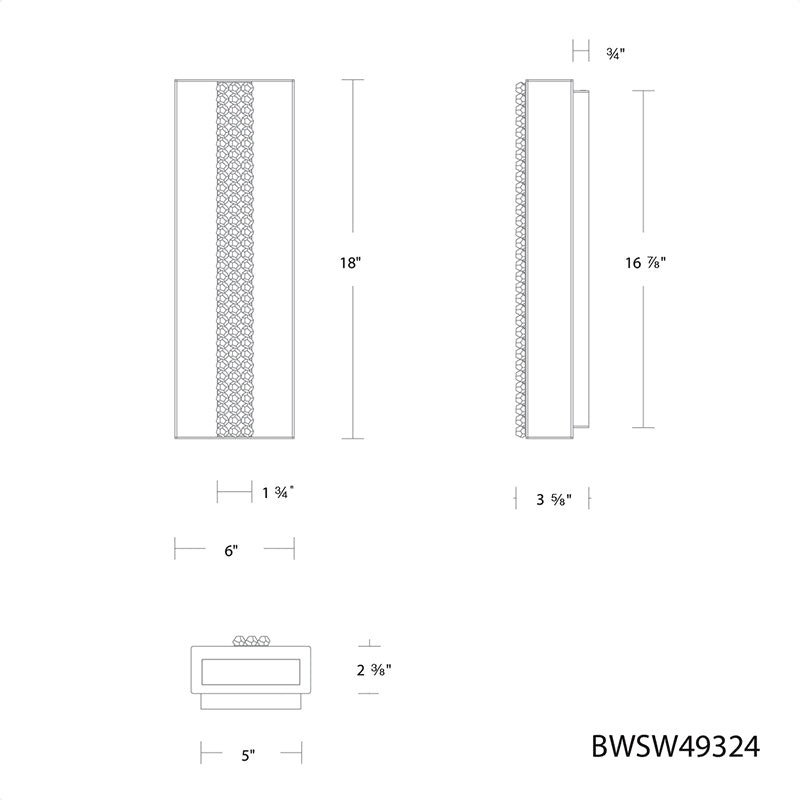 Schonbek Beyond BWSW49318 Cascade 18" Tall LED Outdoor Wall Light
